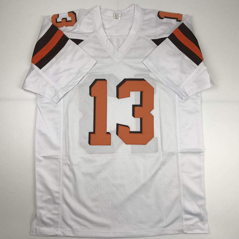 Autographed/Signed Odell Beckham Jr. Cleveland White Football Jersey JSA COA
