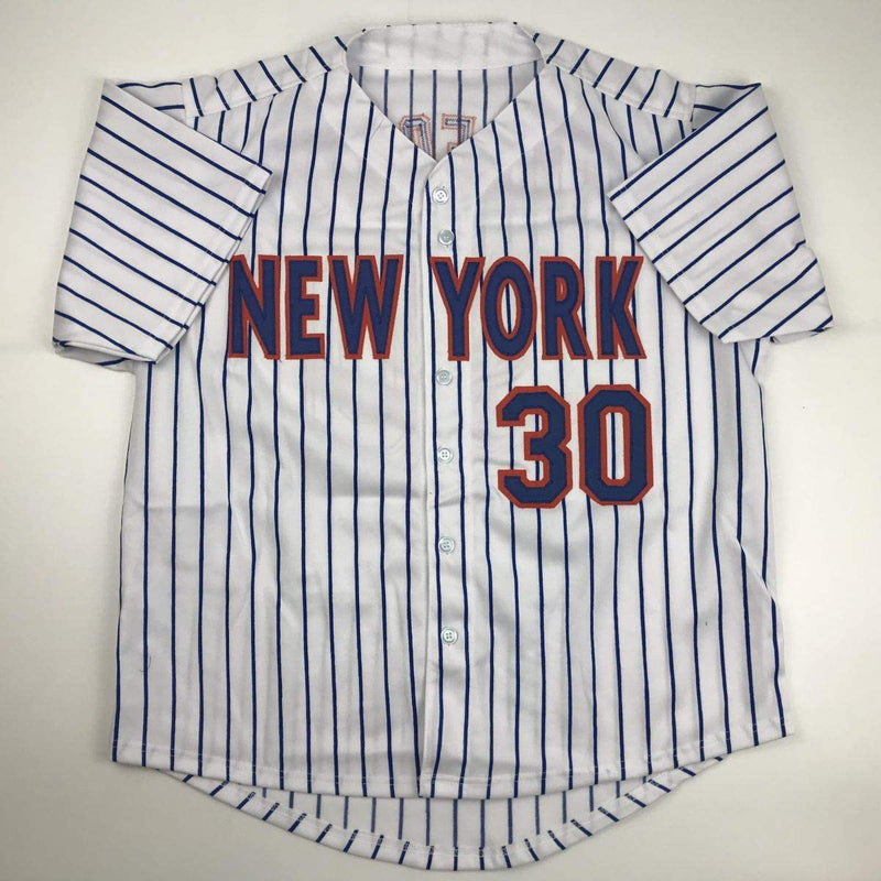 Autographed/Signed Michael Conforto New York NY Pinstripe Baseball Jersey JSA COA