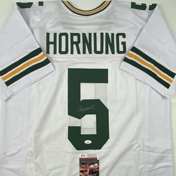 Autographed/Signed Paul Hornung Green Bay White Football Jersey JSA COA