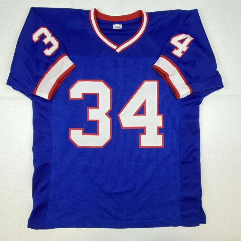 Autographed/Signed Thurman Thomas Buffalo Blue Football Jersey JSA COA