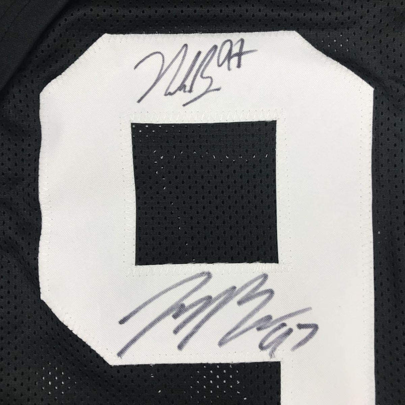 Autographed/Signed Nick & Joey Bosa Brothers Ohio State Black College Football Jersey JSA COA