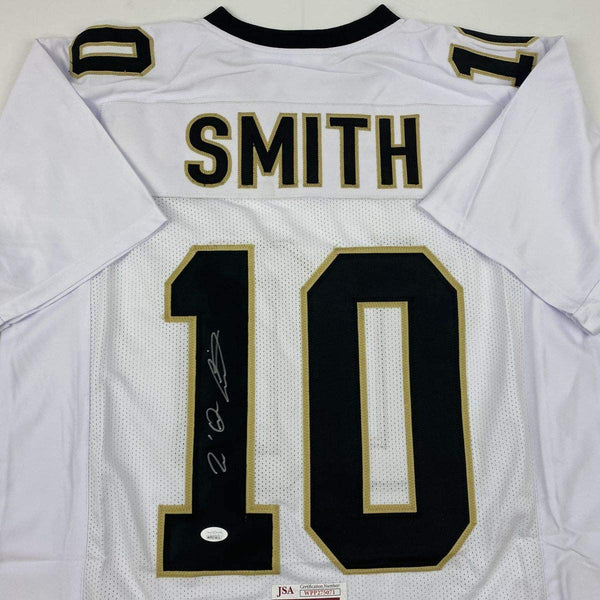 Autographed/Signed Tre'Quan Smith New Orleans White Football Jersey JSA COA