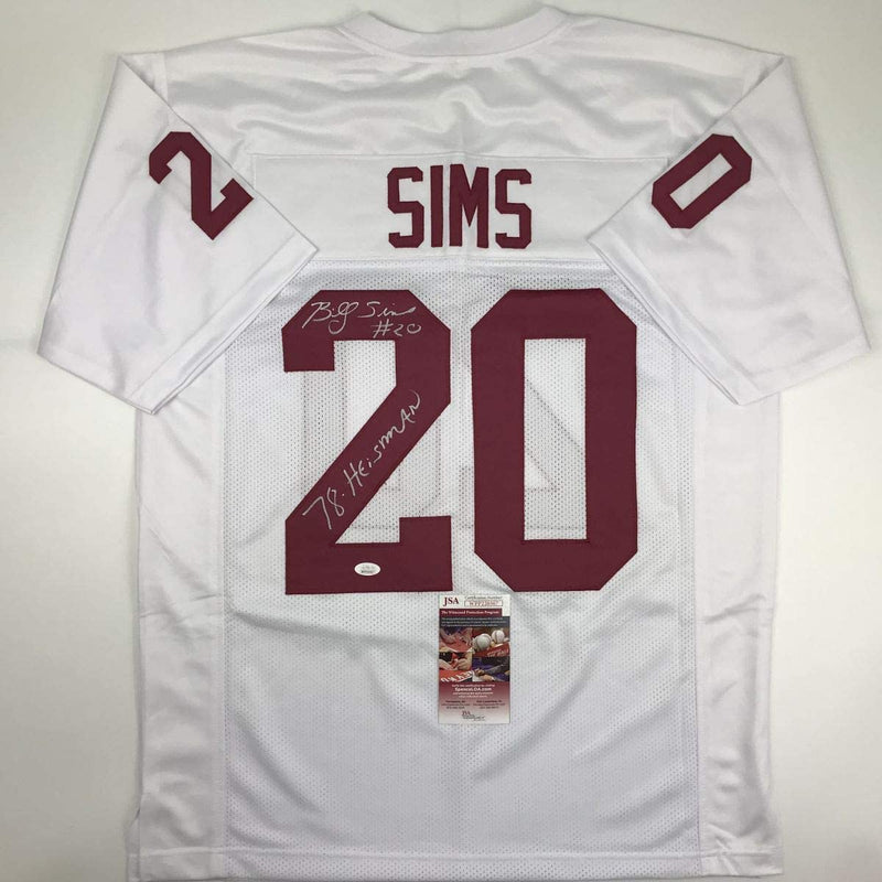 Autographed/Signed Billy Sims 78 Heisman Oklahoma White College Football Jersey JSA COA