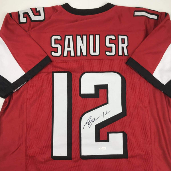 Autographed/Signed Mohamed Sanu Sr Atlanta Red Football Jersey JSA COA