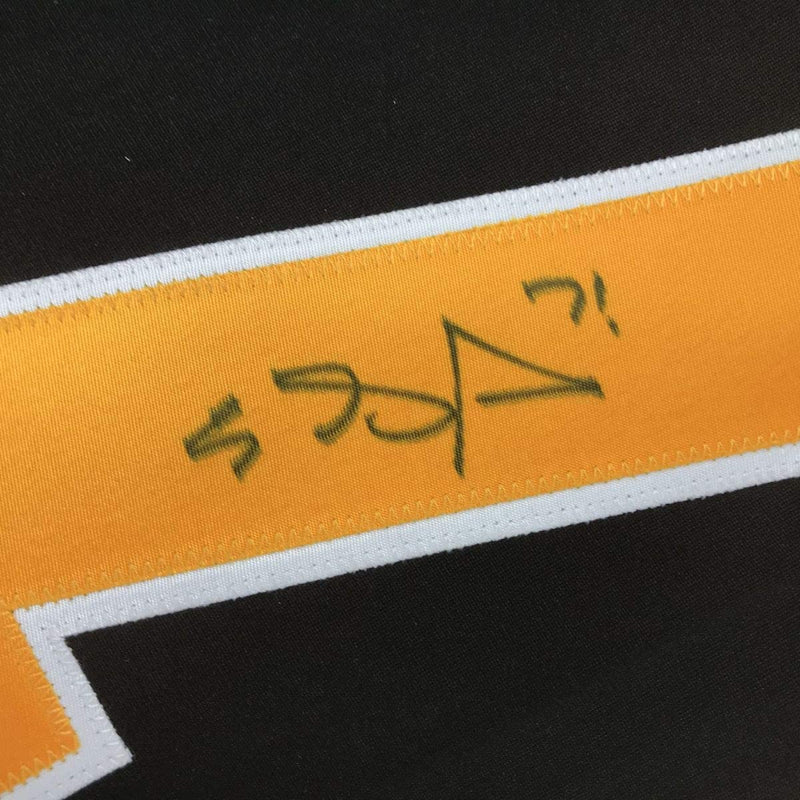 Autographed/Signed Evgeni Malkin Pittsburgh Black Hockey Jersey JSA COA