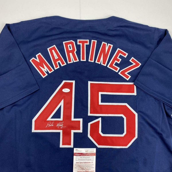 Autographed/Signed Pedro Martinez Boston Blue Baseball Jersey JSA COA