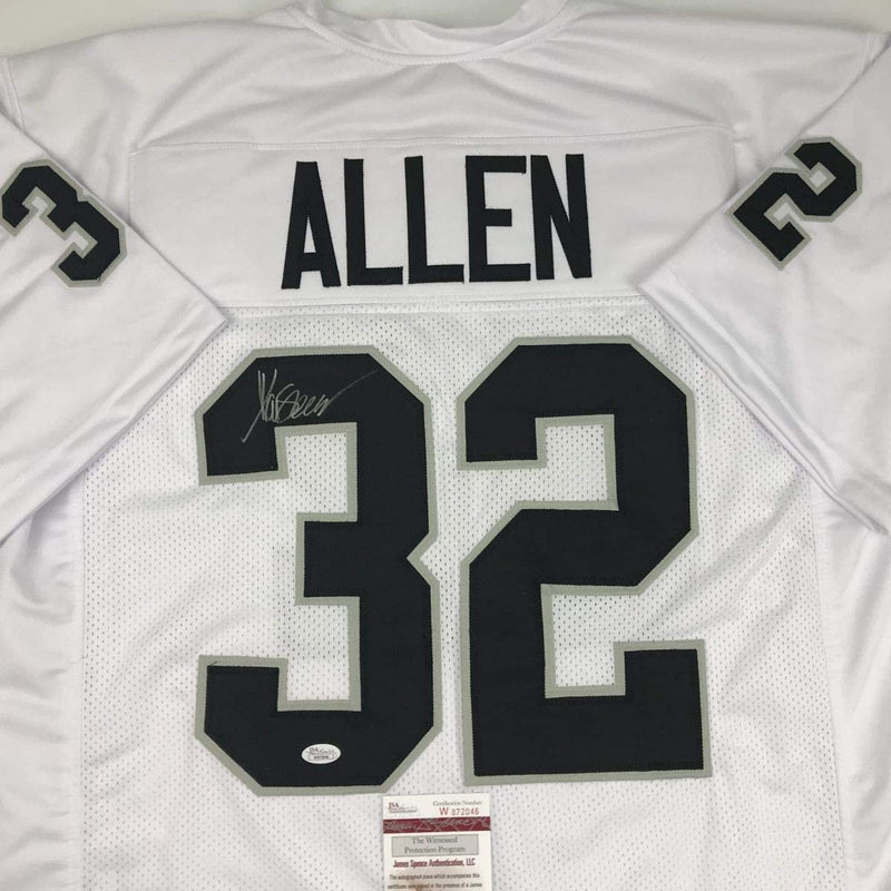 Autographed/Signed Marcus Allen Oakland White Football Jersey JSA COA