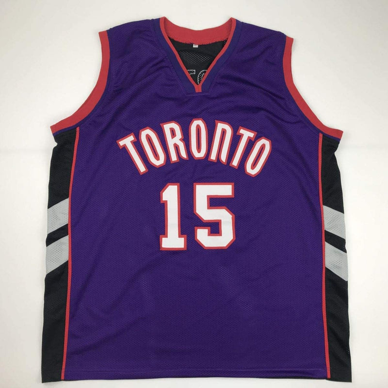 Autographed/Signed Vince Carter Toronto Black Basketball Jersey Beckett BAS COA