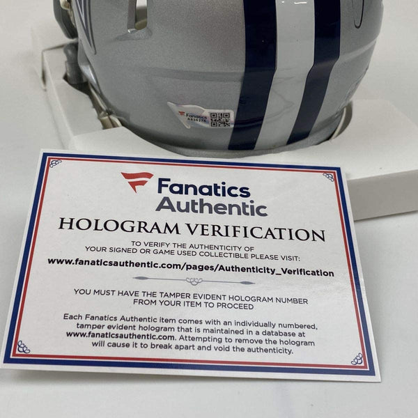 Autographed/Signed CeeDee Lamb Dallas Cowboys Mini Football Helmet Fanatics COA