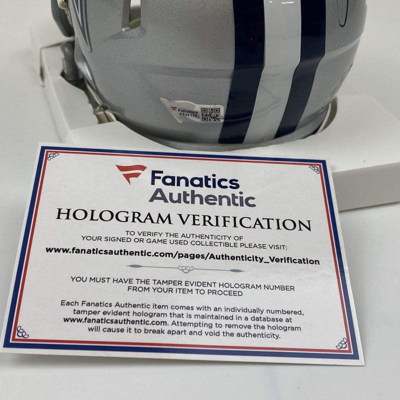 Autographed/Signed CeeDee Lamb Dallas Cowboys Mini Football Helmet Fanatics COA