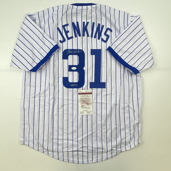 Autographed/Signed Ferguson Fergie Jenkins HOF 91 Chicago Pinstripe Baseball Jersey JSA COA