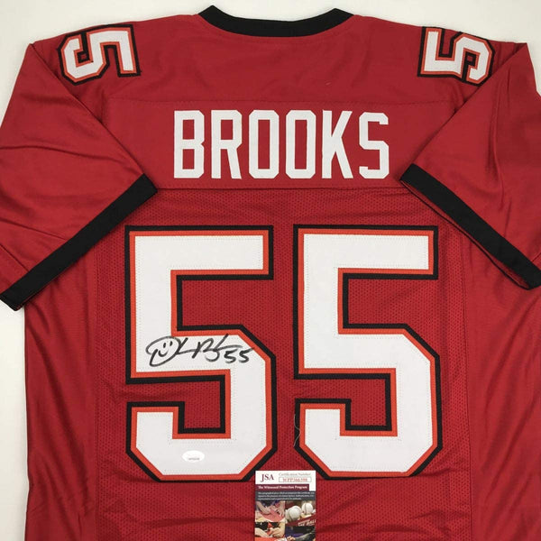 Autographed/Signed Derrick Brooks Tampa Bay Red Football Jersey JSA COA