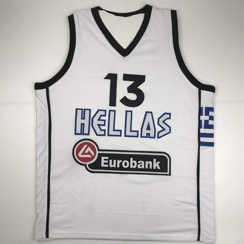 Autographed/Signed Giannis Antetokounmpo Greek Greece White Basketball Jersey PSA/DNA COA