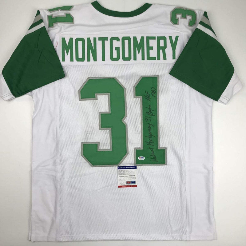 Autographed/Signed Wilbert Montgomery Inscribed Philadelphia White Football Jersey PSA/DNA COA