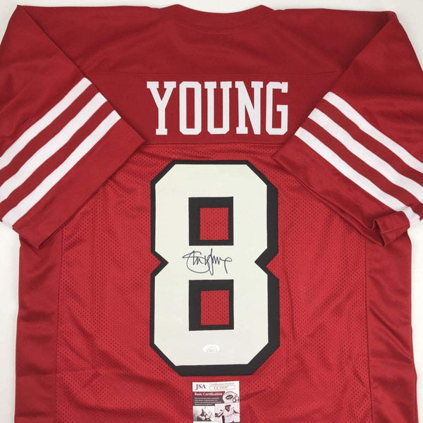 Autographed/Signed Steve Young San Francisco Red Shadow Football Jersey JSA COA