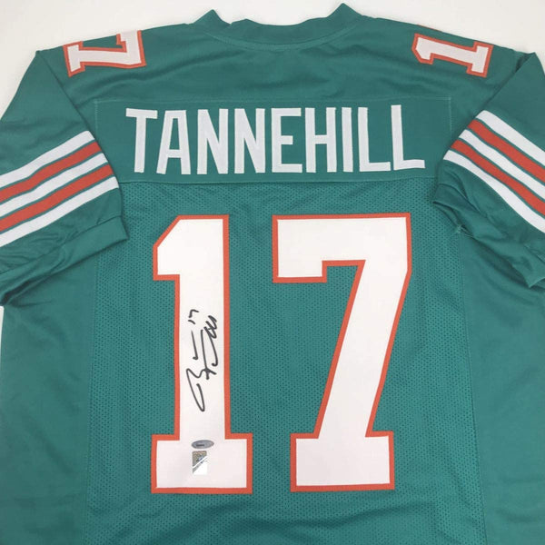 Autographed/Signed Ryan Tannehill Miami Dolphins Teal Football Jersey Tristar COA Holo Only