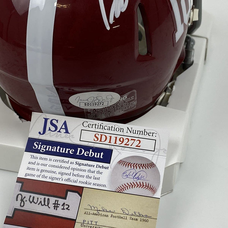 Autographed/Signed Patrick Surtain II Alabama Crimson Tide Mini College Football Helmet JSA COA