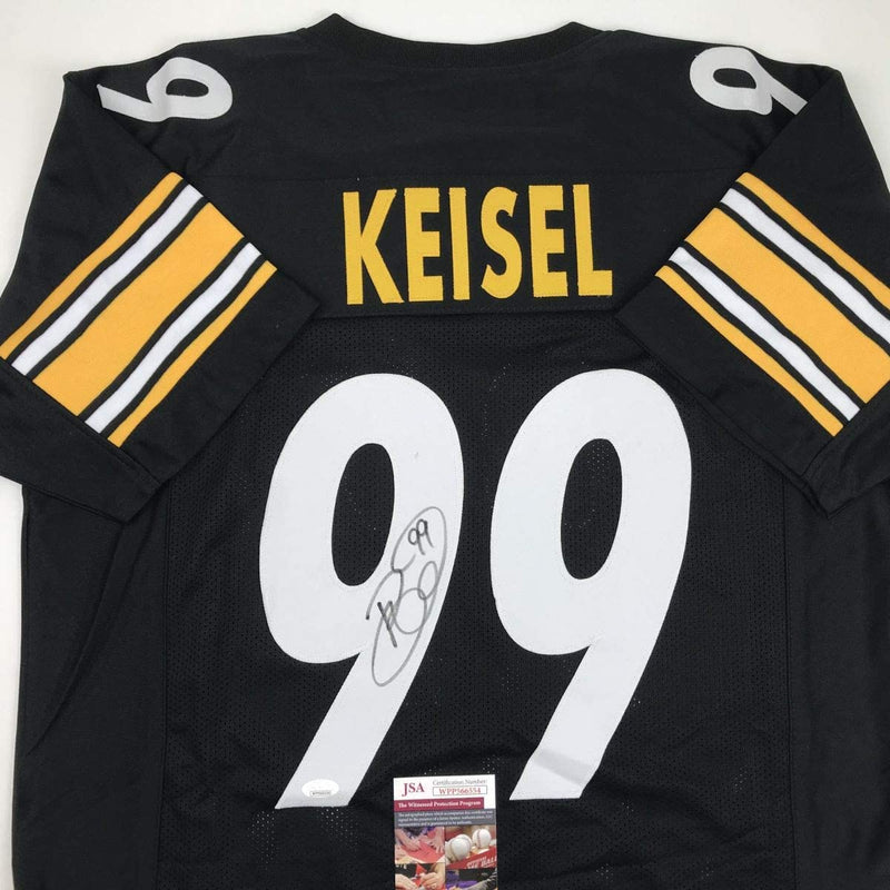 Autographed/Signed Brett Keisel Pittsburgh Black Football Jersey JSA COA