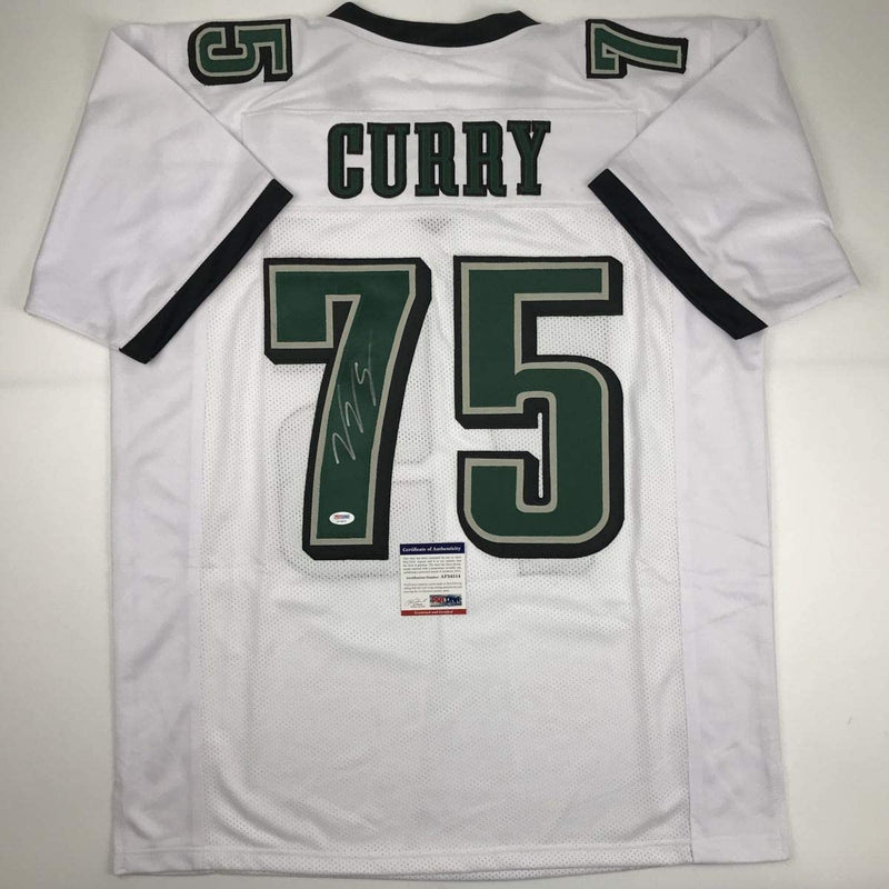 Autographed/Signed Vinny Curry Philadelphia White Football Jersey PSA/DNA COA