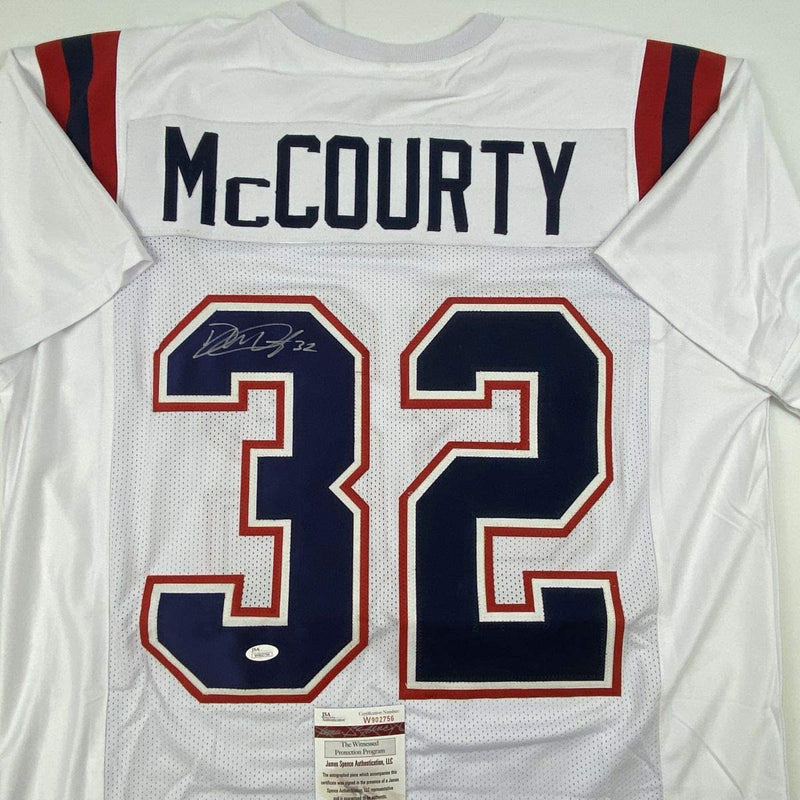 Autographed/Signed Devin McCourty New England White Football Jersey JSA COA