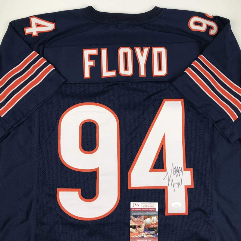 Autographed/Signed Leonard Floyd Chicago Blue Football Jersey JSA COA