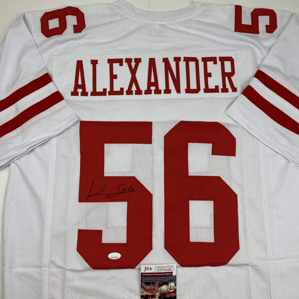 Autographed/Signed Kwon Alexander San Francisco White Football Jersey JSA COA