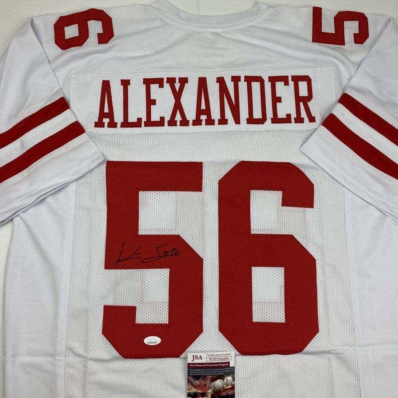 Autographed/Signed Kwon Alexander San Francisco White Football Jersey JSA COA