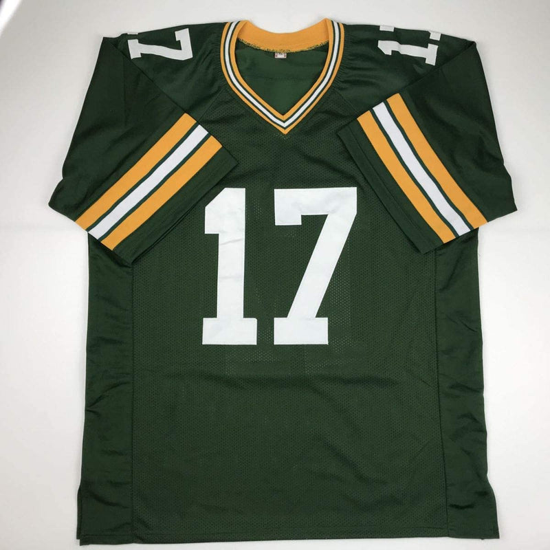 Autographed/Signed Davante Adams Green Bay Green Football Jersey JSA COA #2