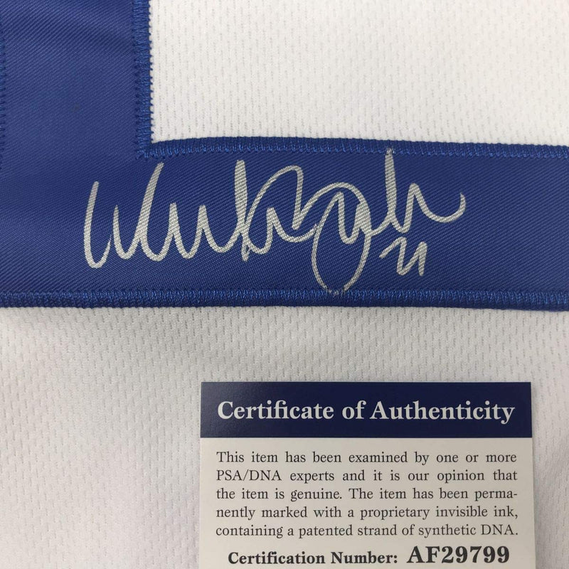 Autographed/Signed Walker Buehler Los Angeles LA White Baseball Jersey PSA/DNA COA
