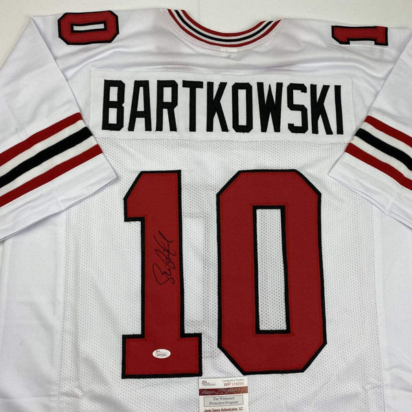 Autographed/Signed Steve Bartkowski Atlanta White Football Jersey JSA COA