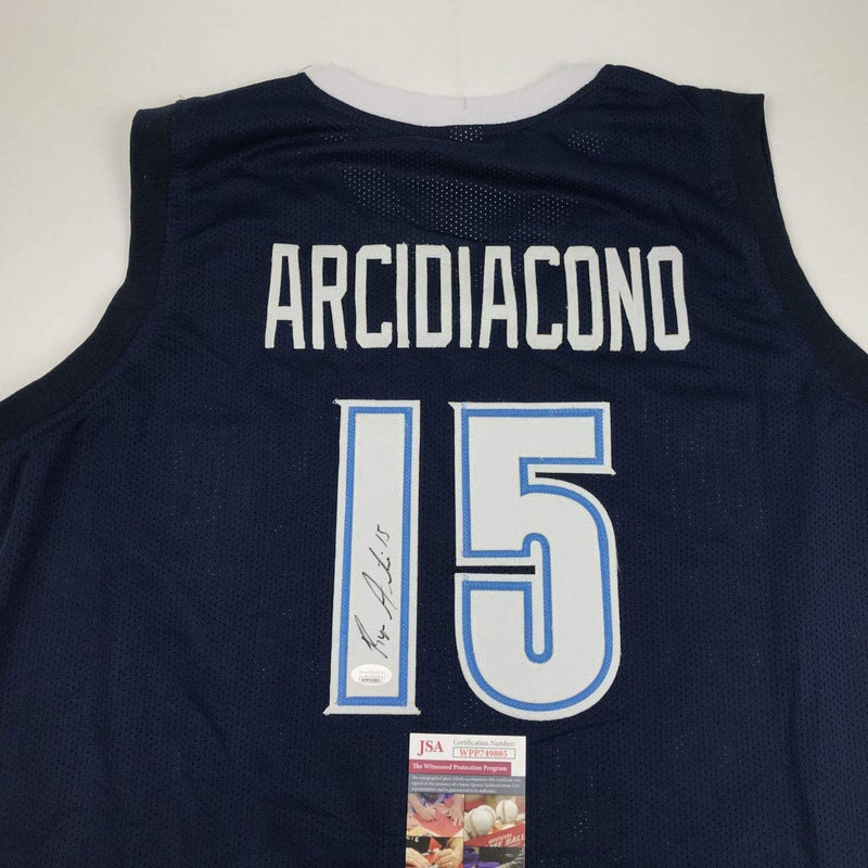 Autographed/Signed Ryan Arcidiacono Villanova Blue College Basketball Jersey JSA COA
