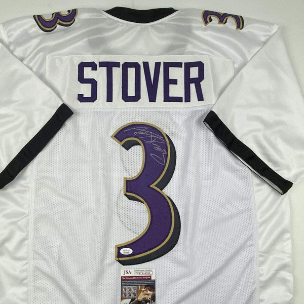 Autographed/Signed Matt Stover Baltimore White Football Jersey JSA COA
