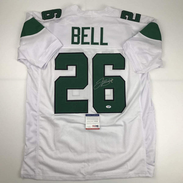 Autographed/Signed Le'Veon LeVeon Bell New York White Football Jersey PSA/DNA COA