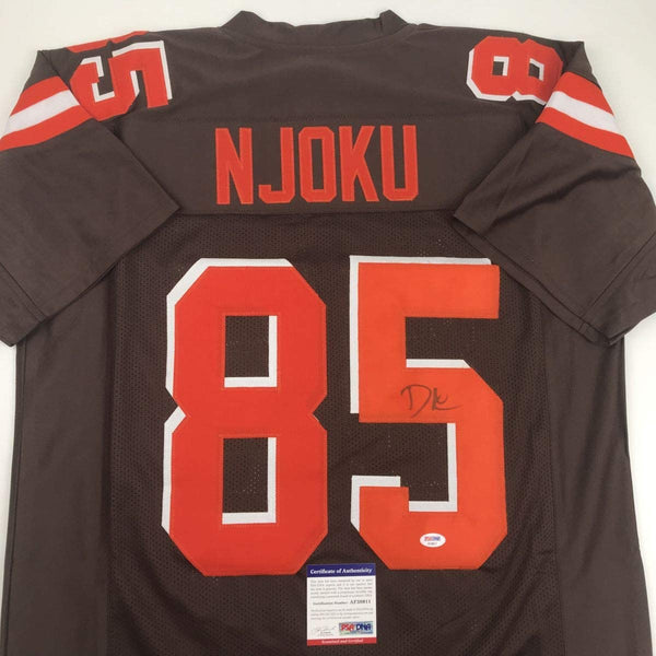 Autographed/Signed David Njoku Cleveland Football Brown Jersey PSA/DNA COA