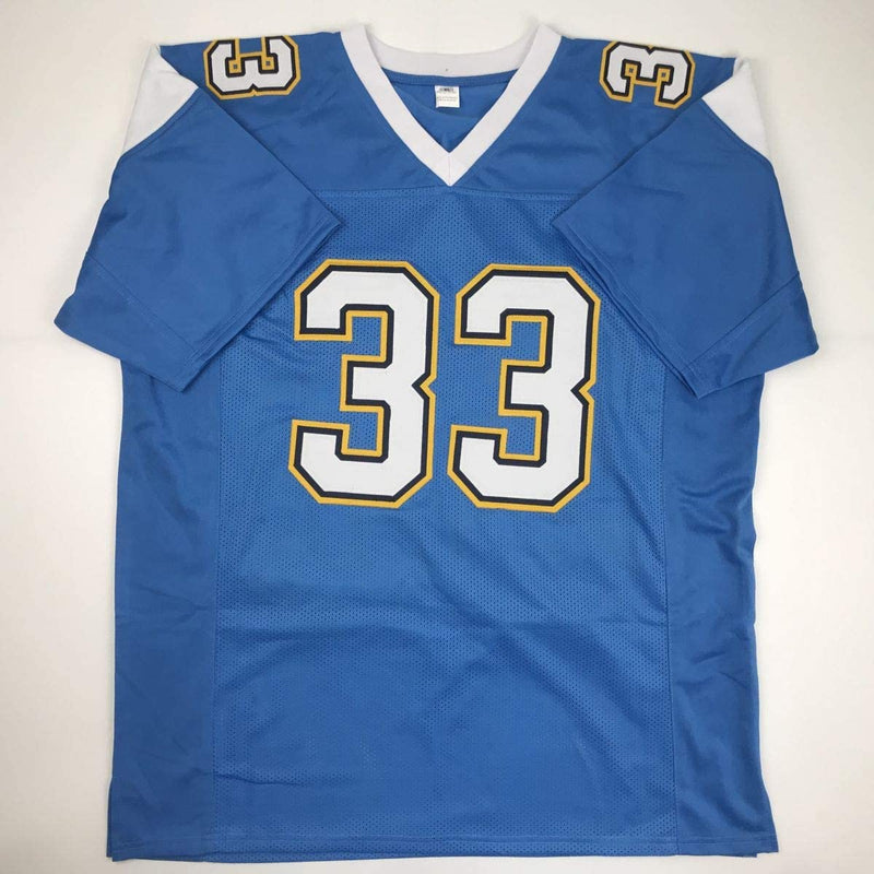 Autographed/Signed Derwin James Los Angeles LA Powder Blue Football Jersey PSA/DNA COA