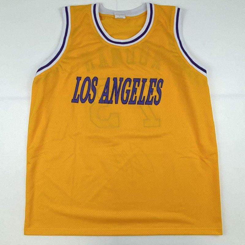 Autographed/Signed Dennis Rodman Los Angeles LA Yellow Basketball Jersey JSA COA