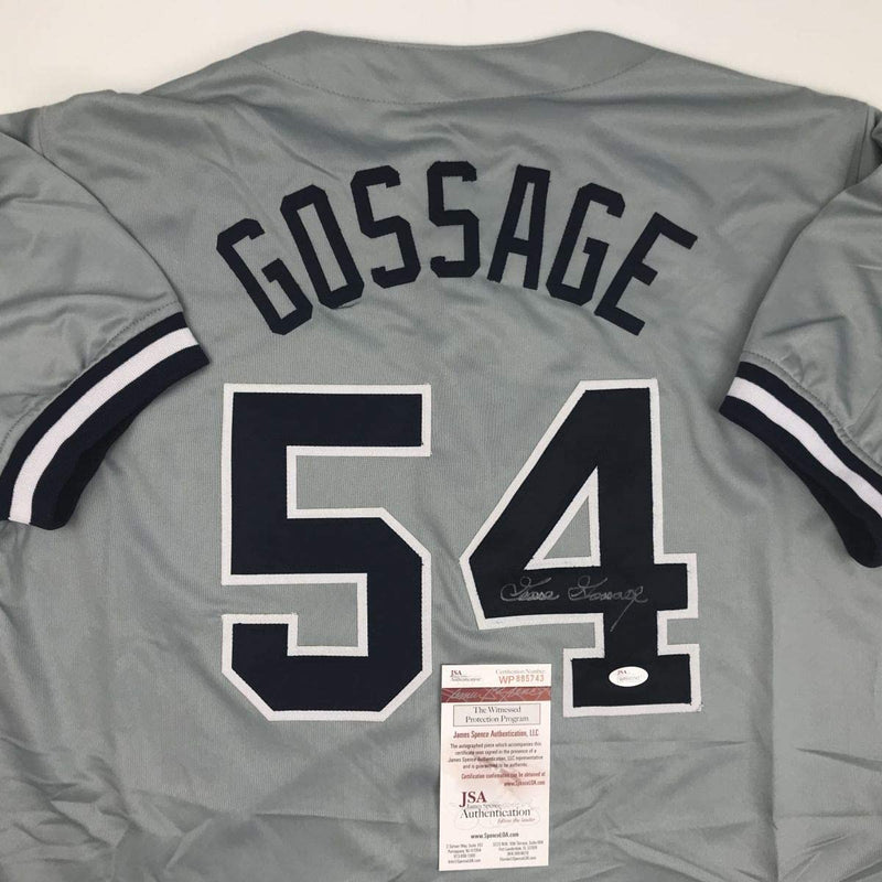 Autographed/Signed Goose Gossage New York Grey Baseball Jersey JSA COA