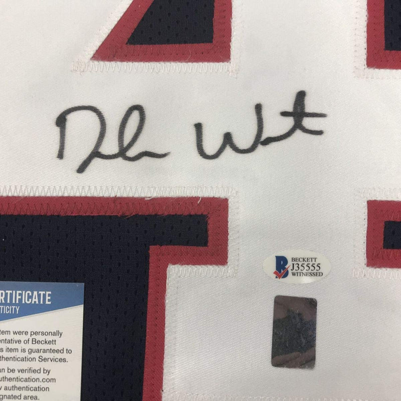 Autographed/Signed Deshaun Watson Houston Blue Football Jersey Beckett BAS COA