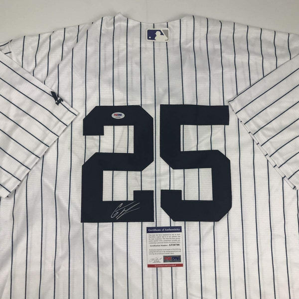 Autographed/Signed Gleyber Torres New York Pinstripe Baseball Jersey PSA/DNA COA