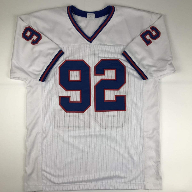 Autographed/Signed Michael Strahan New York Color Rush Football Jersey JSA COA