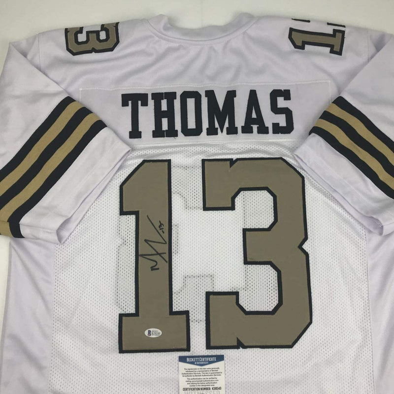 Autographed/Signed Michael Thomas New Orleans Color Rush Football Jersey Beckett BAS COA