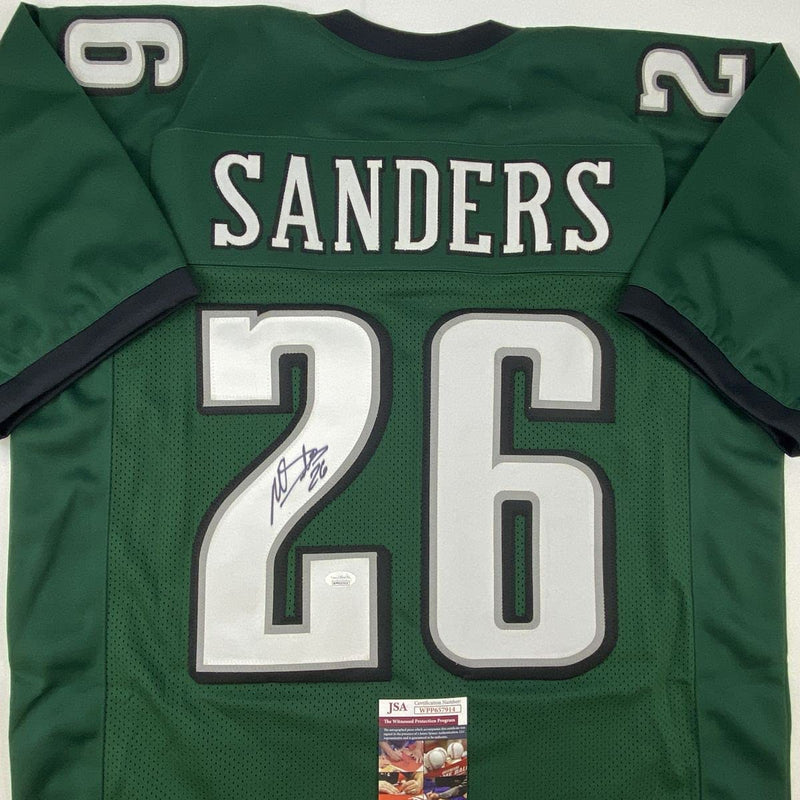 Autographed/Signed Miles Sanders Philadelphia Green Football Jersey JSA COA