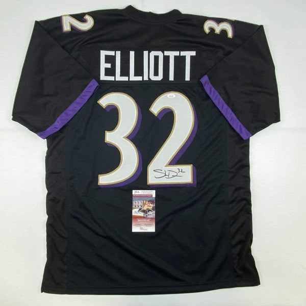 Autographed/Signed DeShon Elliott Baltimore Black Football Jersey JSA COA
