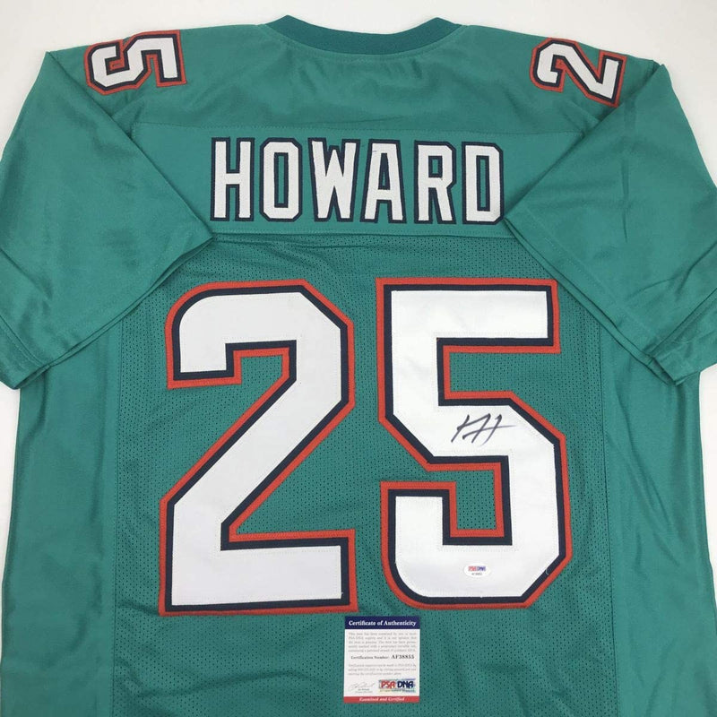 Autographed/Signed Xavien Howard Miami Teal Football Jersey PSA/DNA COA