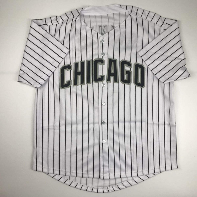 Autographed/Signed Harold Baines Chicago Pinstripe Baseball Jersey Beckett BAS COA
