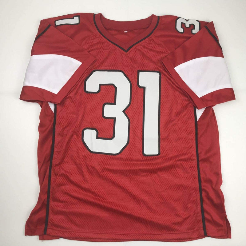 Autographed/Signed David Johnson Fantasy Football MVP Arizona Red Football Jersey JSA COA