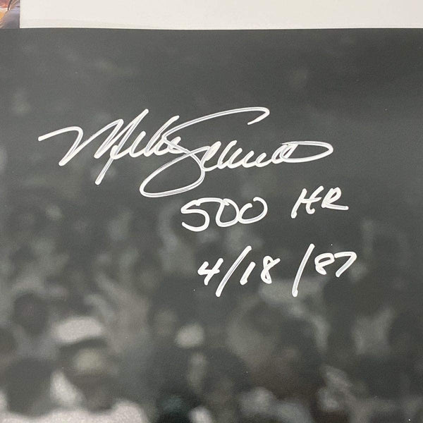 Autographed/Signed Mike Schmidt 500th HR Inscribed Philadelphia Phillies 16x20 Baseball Photo JSA COA