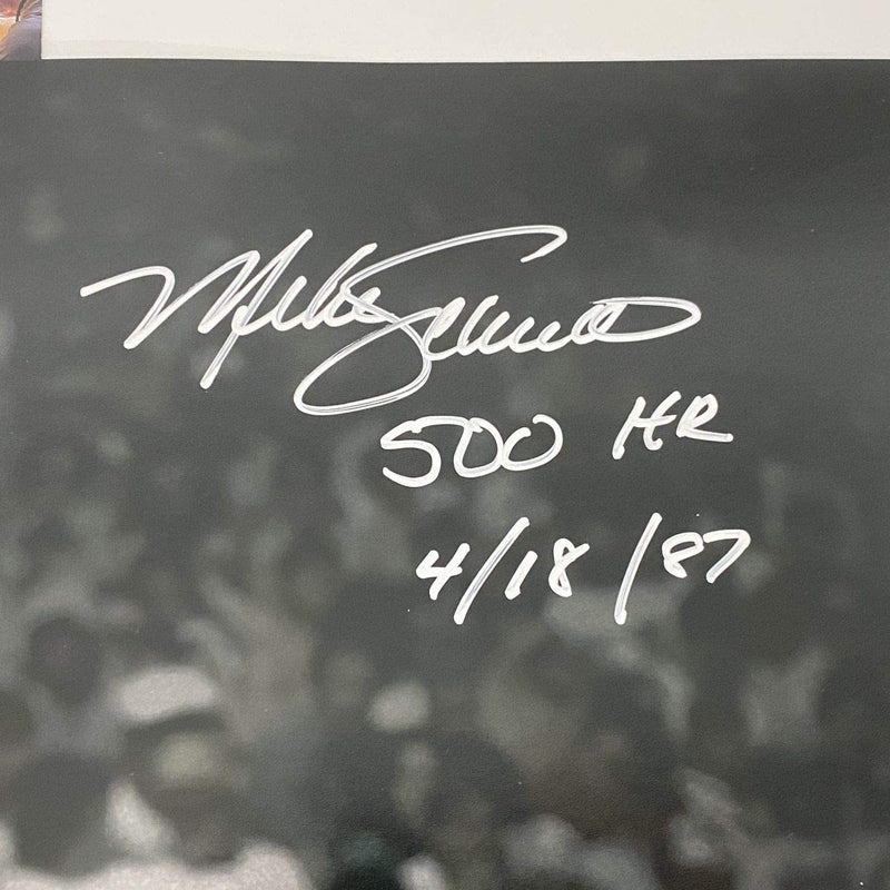 Autographed/Signed Mike Schmidt 500th HR Inscribed Philadelphia Phillies 16x20 Baseball Photo JSA COA