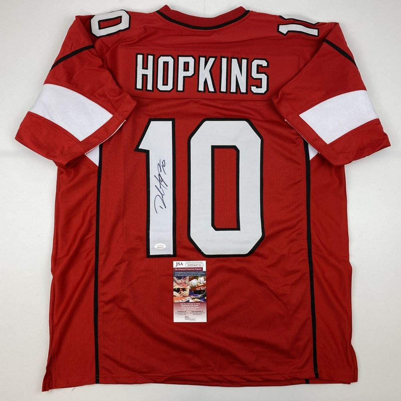 Autographed/Signed DeAndre Hopkins Arizona Red Football Jersey JSA COA