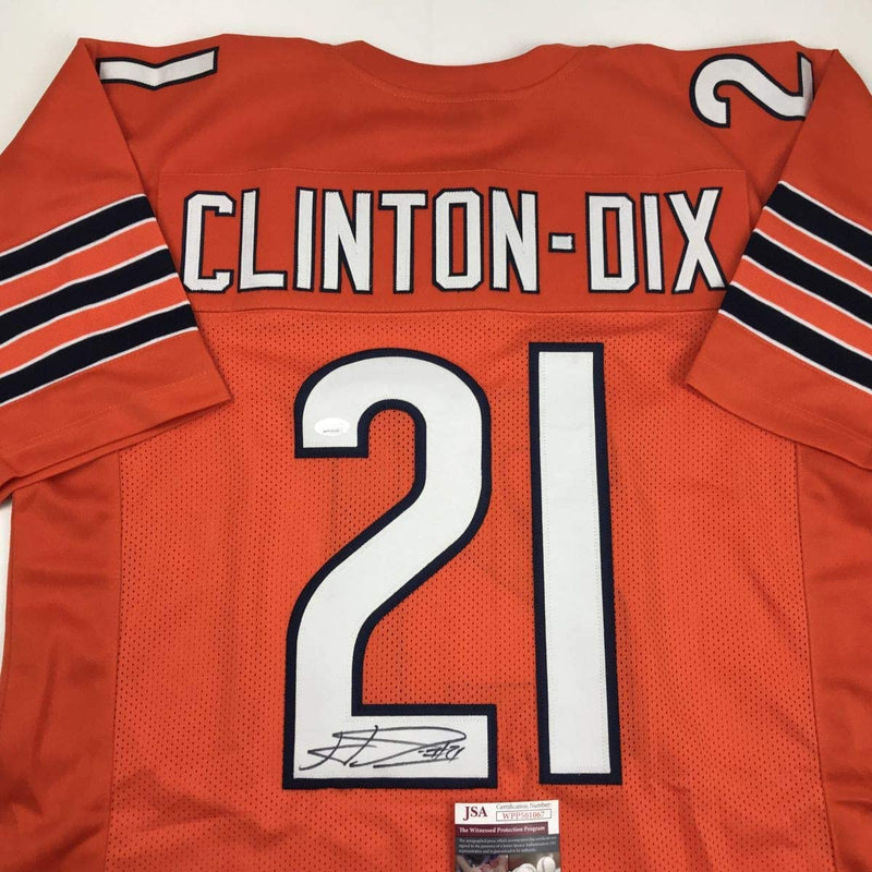 Autographed/Signed Haha Ha Ha Clinton-Dix Chicago Orange Football Jersey JSA COA